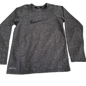 NWOT! Nike Swim Heather Gray UPF 40+ Dri-Fit Long Sleeve Shirt - Youth M
